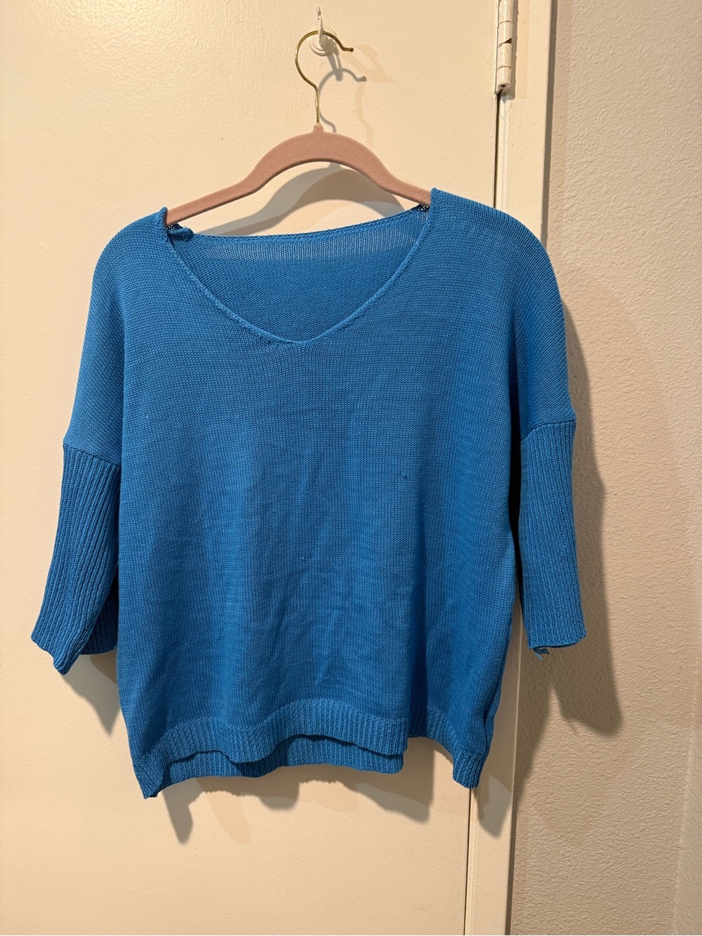 Blue V-Neck Women's Sweater